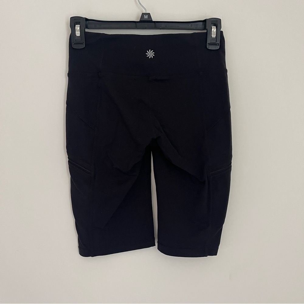 Athleta Black XS Tall Biker Shorts with Zipper